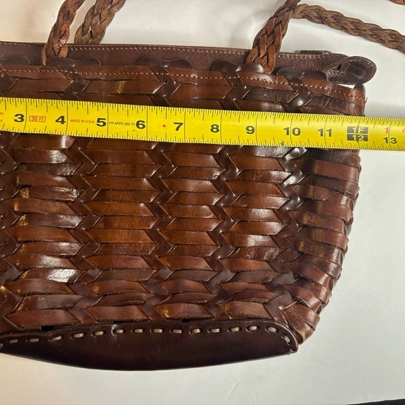 Vintage Ellepi Leather Woven Basket Braided Strap Shoulder Bag | Made in Italy - Picture 3 of 12
